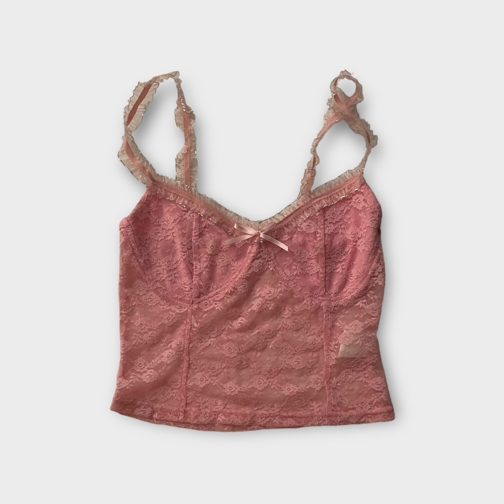 Baby Pink Laced Cami/Tank Top